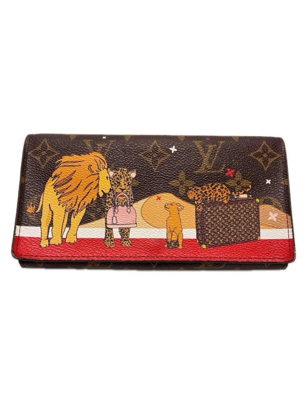 Louis Vuitton Monogram Portefeuille Sarah Animal Print Holiday Collection Wallet